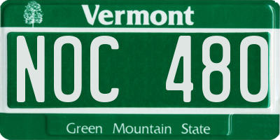 VT license plate NOC480
