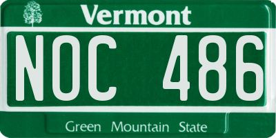 VT license plate NOC486