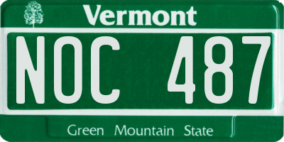 VT license plate NOC487