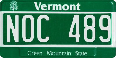 VT license plate NOC489