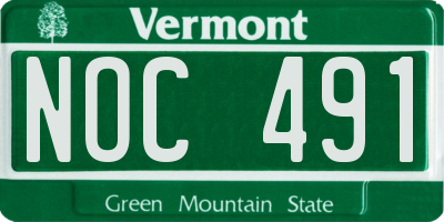 VT license plate NOC491