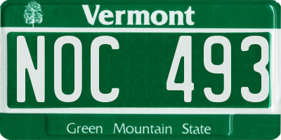 VT license plate NOC493