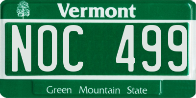 VT license plate NOC499