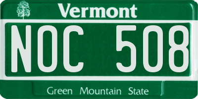 VT license plate NOC508