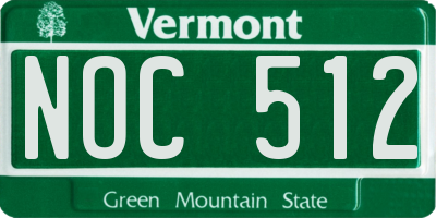 VT license plate NOC512