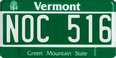 VT license plate NOC516
