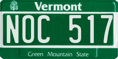 VT license plate NOC517
