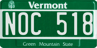 VT license plate NOC518