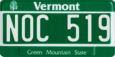 VT license plate NOC519