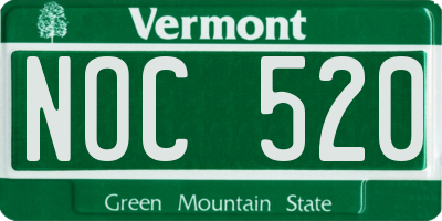 VT license plate NOC520