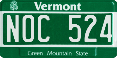 VT license plate NOC524
