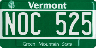 VT license plate NOC525