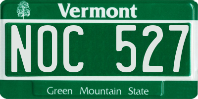 VT license plate NOC527