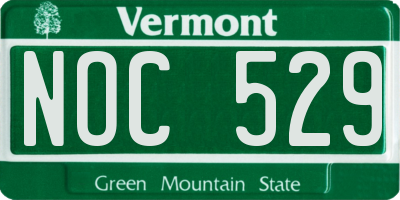 VT license plate NOC529