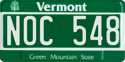 VT license plate NOC548