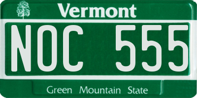 VT license plate NOC555