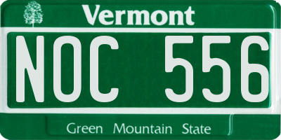 VT license plate NOC556