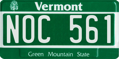 VT license plate NOC561