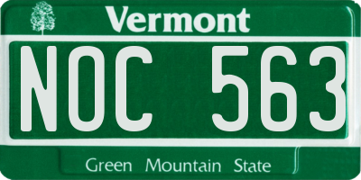 VT license plate NOC563