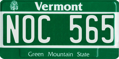 VT license plate NOC565