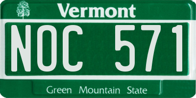 VT license plate NOC571