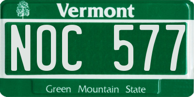 VT license plate NOC577
