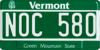 VT license plate NOC580