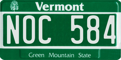 VT license plate NOC584