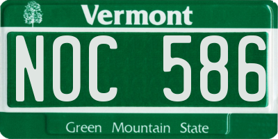 VT license plate NOC586