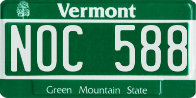 VT license plate NOC588