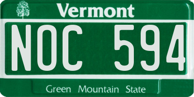 VT license plate NOC594