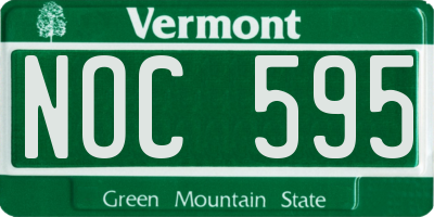 VT license plate NOC595