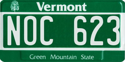 VT license plate NOC623