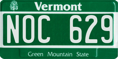 VT license plate NOC629