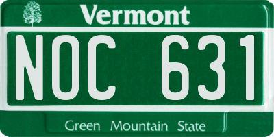 VT license plate NOC631
