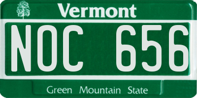 VT license plate NOC656
