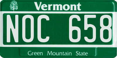 VT license plate NOC658