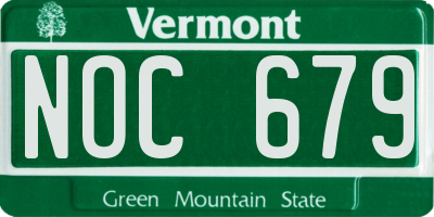 VT license plate NOC679