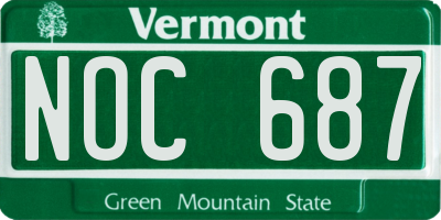 VT license plate NOC687