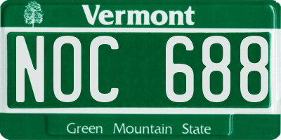 VT license plate NOC688
