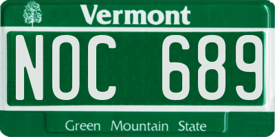 VT license plate NOC689