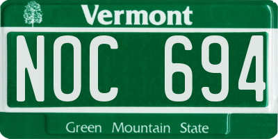 VT license plate NOC694