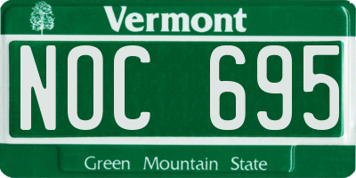 VT license plate NOC695