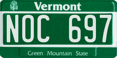 VT license plate NOC697