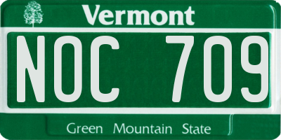 VT license plate NOC709