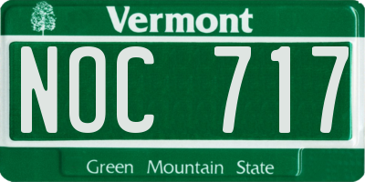 VT license plate NOC717