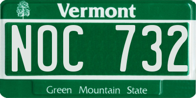 VT license plate NOC732