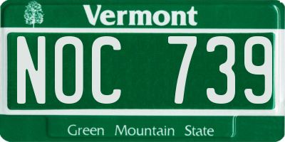VT license plate NOC739