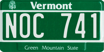 VT license plate NOC741
