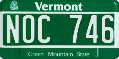 VT license plate NOC746